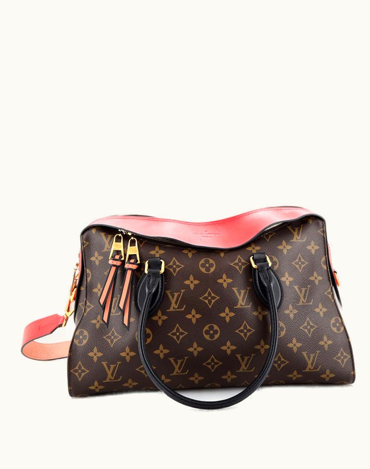 Louis Vuitton Louis Vuitton AA4158 Tuileries Handbag Monogram Canvas With Leather in Brown