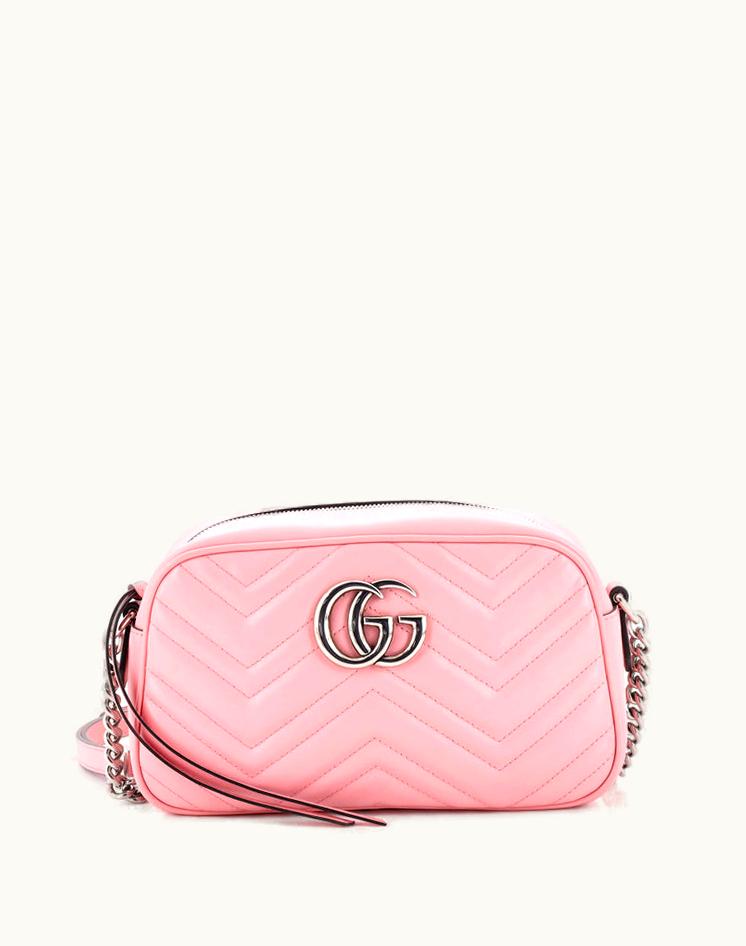 Gucci Gucci GG Marmont Shoulder Bag Matelasse Leather Small Pink