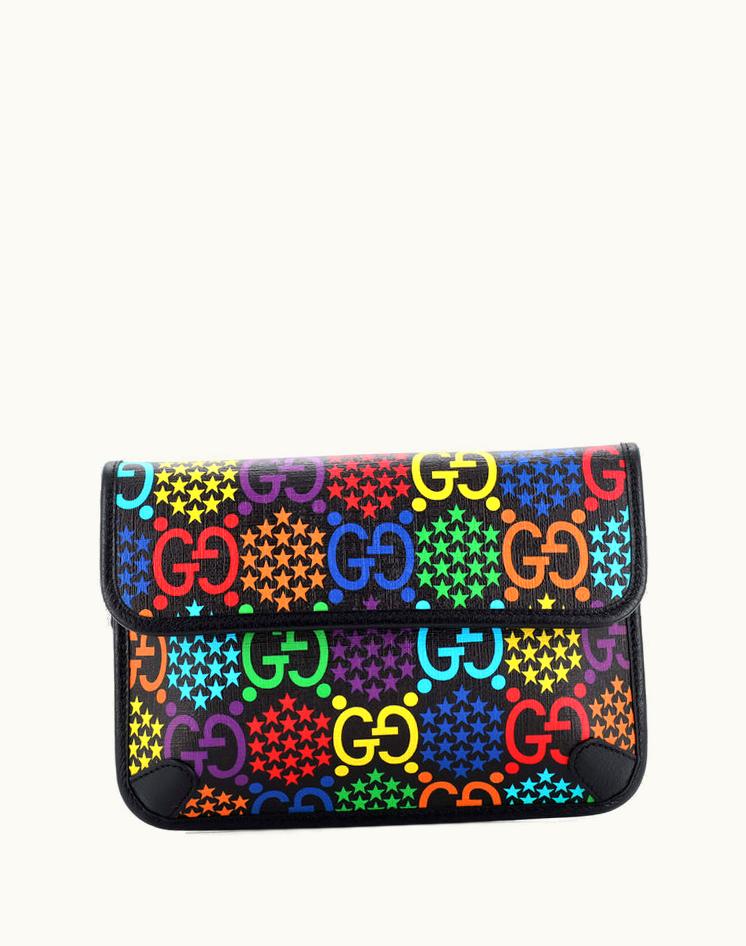 Gucci Gucci Belt Bag Psychedelic Print GG Coated Canvas Multicolored Gun Metal