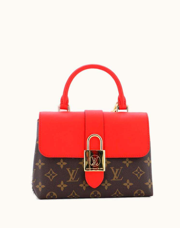 Louis Vuitton Louis Vuitton Locky Handbag Monogram Canvas With Leather BB in Brown and Red