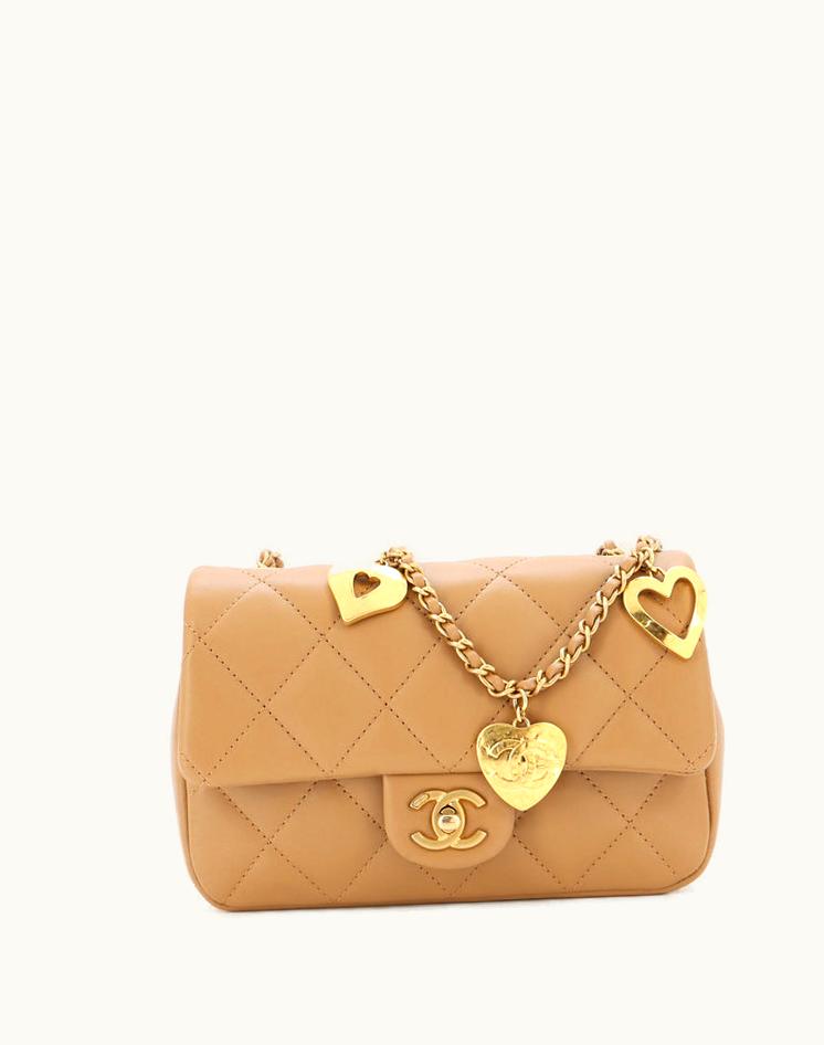 Chanel Chanel Heart Charms Flap Bag Quilted Lambskin Mini