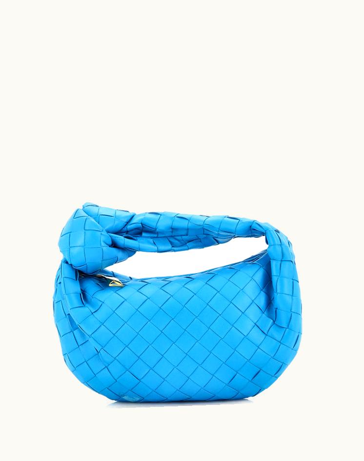 Bottega Veneta Bottega Veneta BV Jodie Hobo Intrecciato Nappa Mini Leather Blue Mini Bag