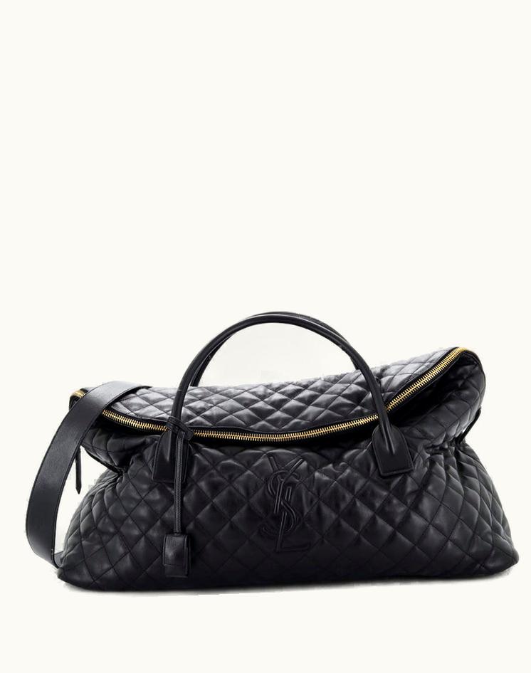 Saint Laurent Saint Laurent Es Giant Travel Bag Quilted Leather Black Aged Gold