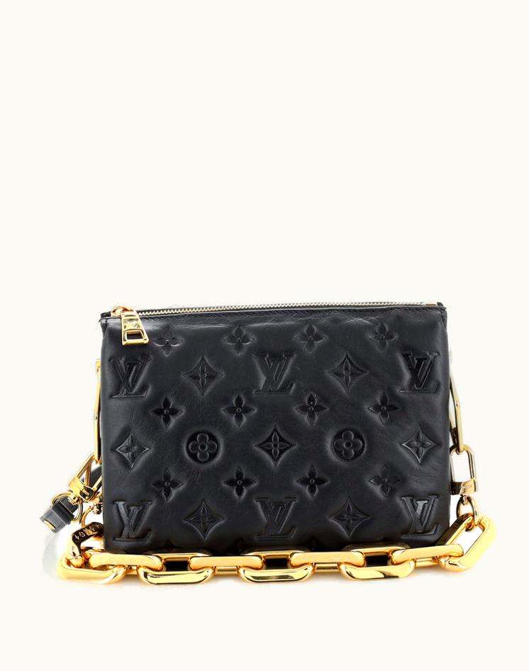 Louis Vuitton Louis Vuitton Coussin Bag Monogram Embossed Lambskin BB Black & Orange