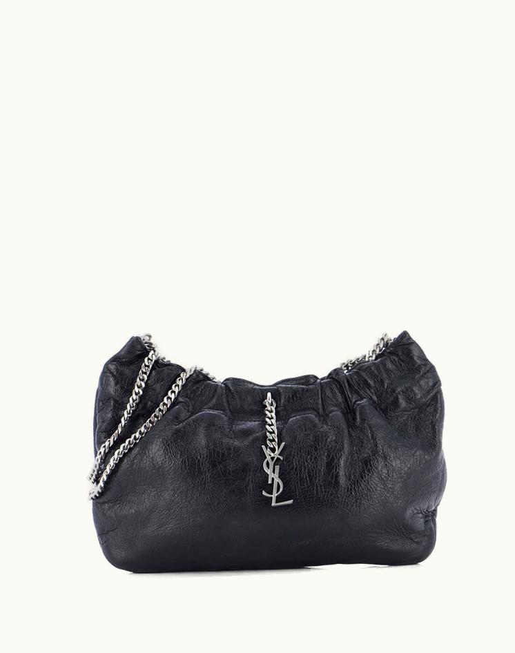 Saint Laurent Saint Laurent Pac Pac Ruched Hobo Leather