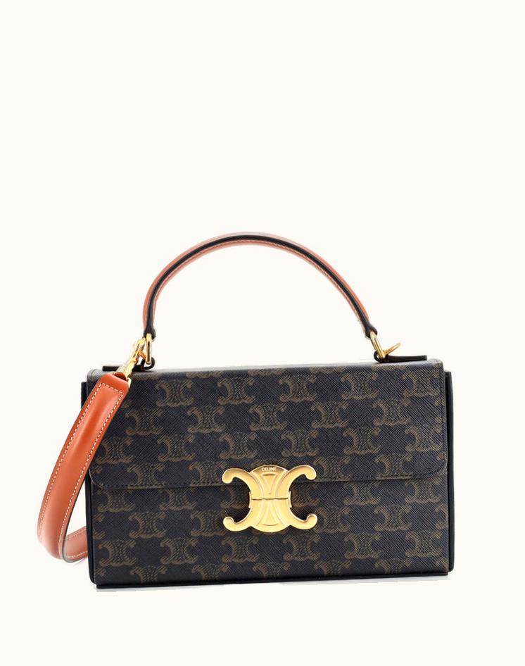 Celine Celine Triomphe Box Top Handle Bag Triomphe Coated Canvas