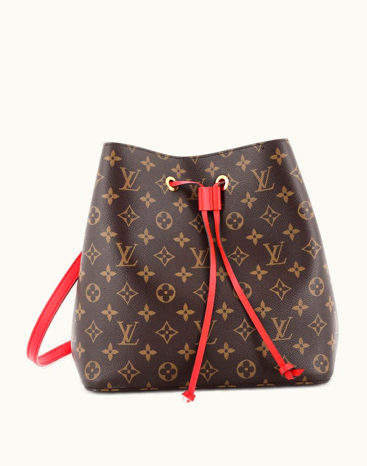 Louis Vuitton Louis Vuitton NeoNoe Handbag Monogram Canvas MM in Brown & Red