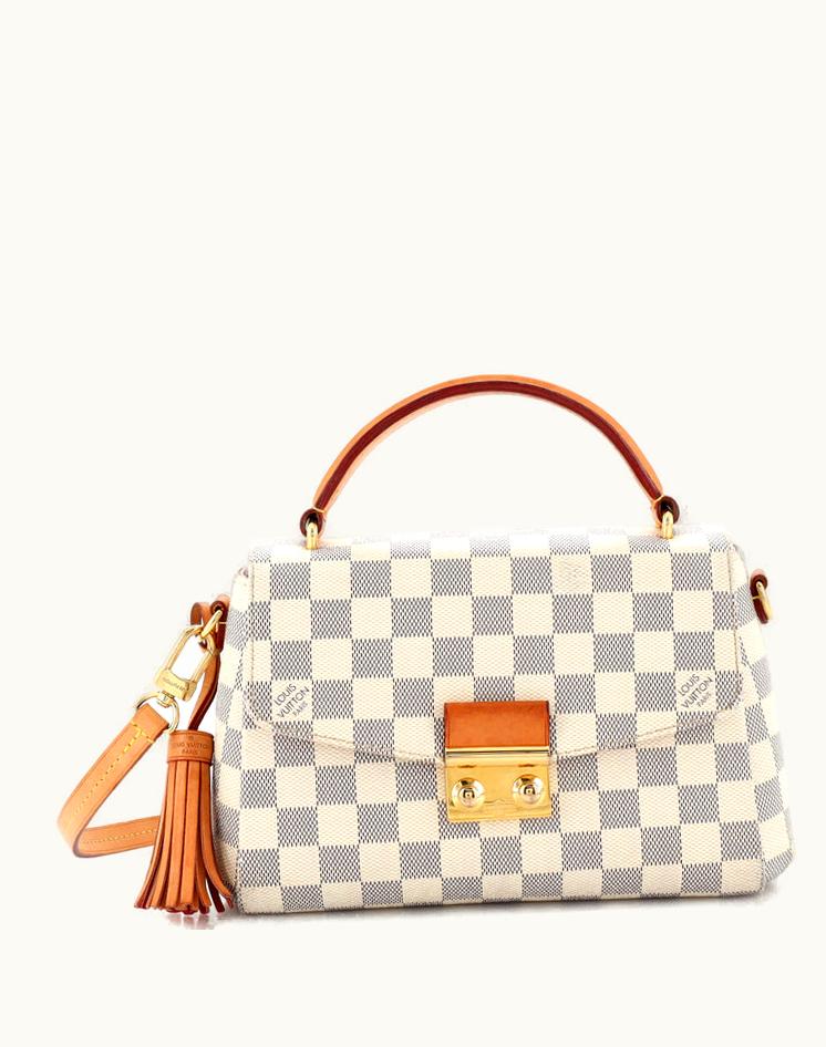 Louis Vuitton Louis Vuitton Croisette Handbag Damier Canvas Coated Pink Gold