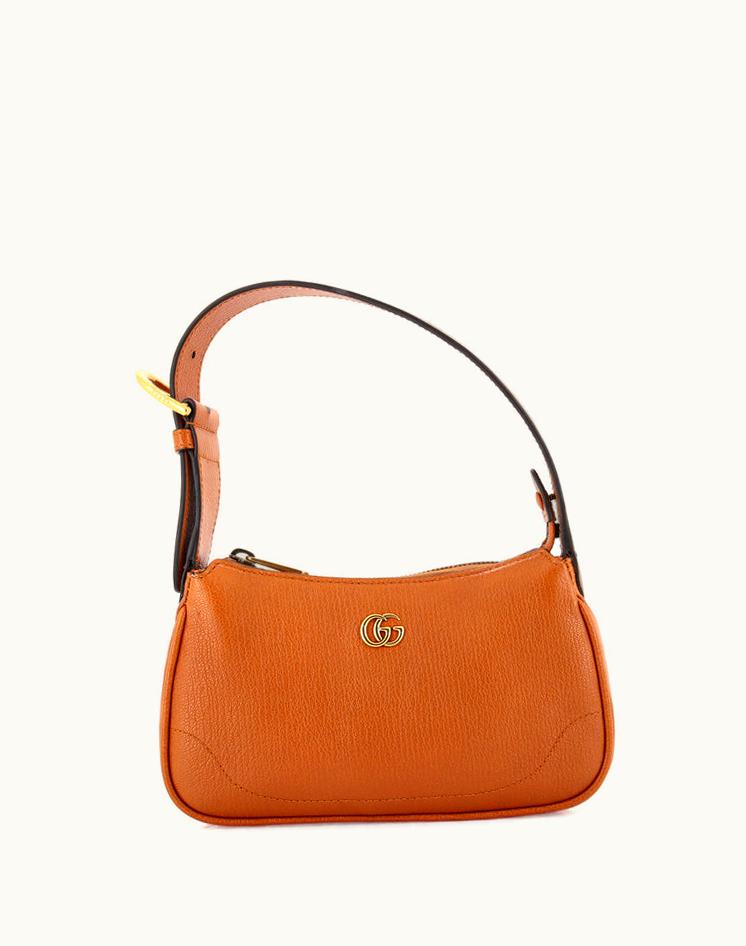 Gucci Gucci Aphrodite Mini Shoulder Bag Leather Brown Aged Gold