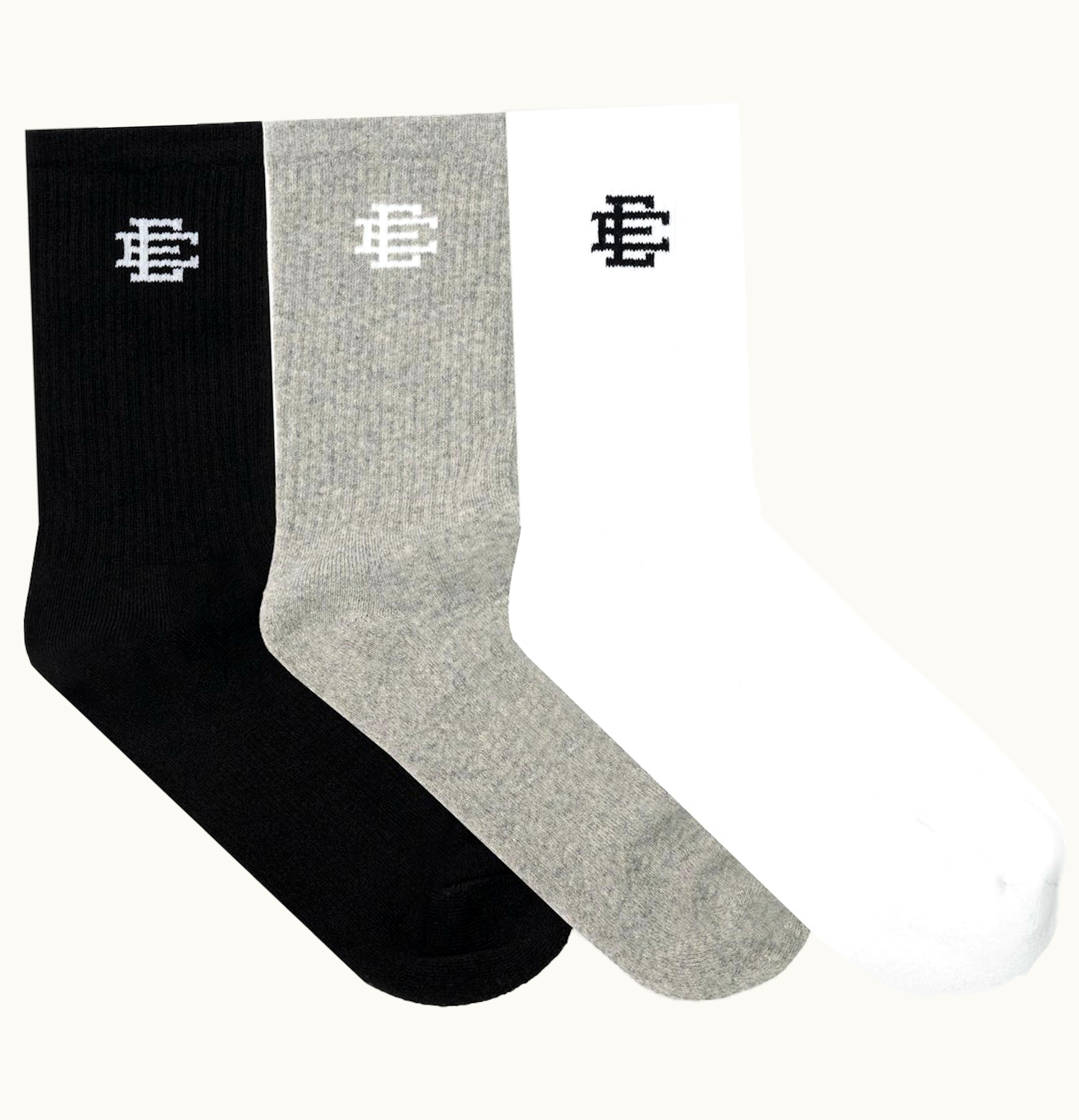 Eric Emanuel Eric Emanuel EE Socks 3 Pack Black Grey White