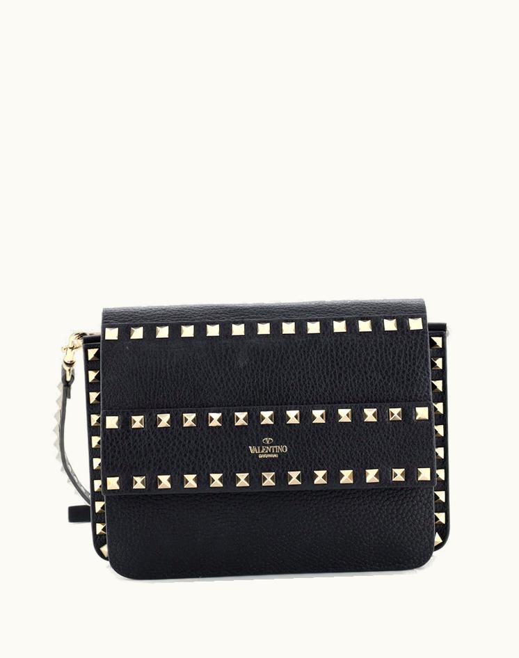 Valentino Valentino Rockstud Front Handle Flap Bag Leather Small