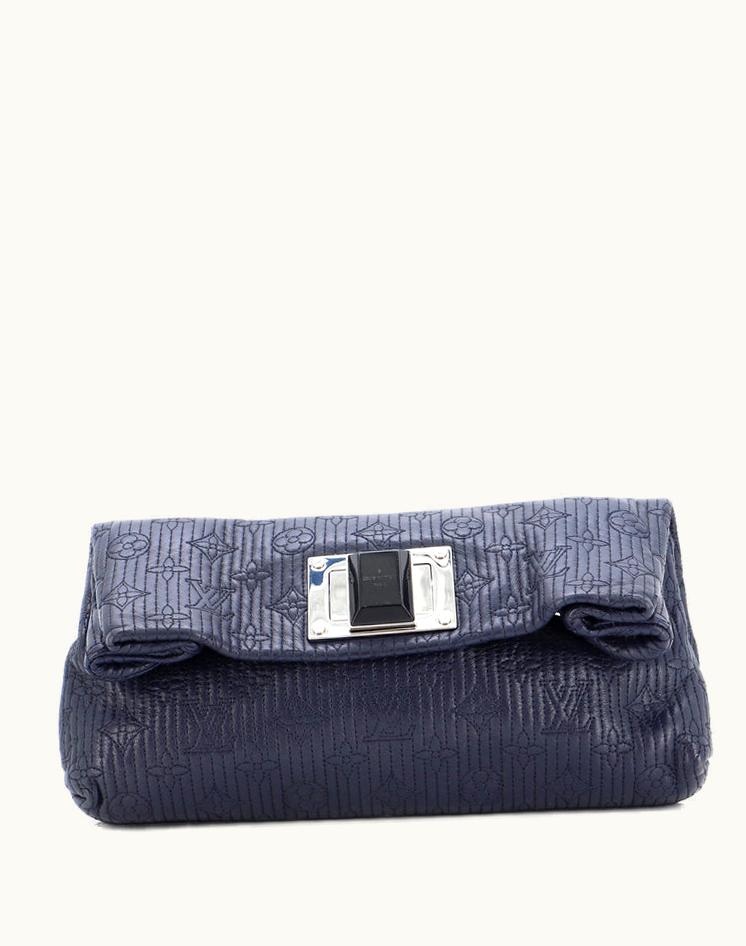 Louis Vuitton Louis Vuitton Altair Clutch Quilted Monogram Leather Blue