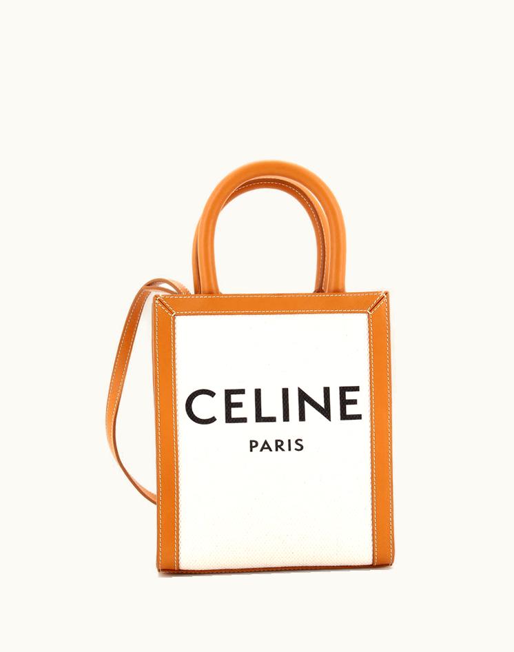 Celine Celine Vertical Cabas Tote Canvas With Leather Mini Brown Tote