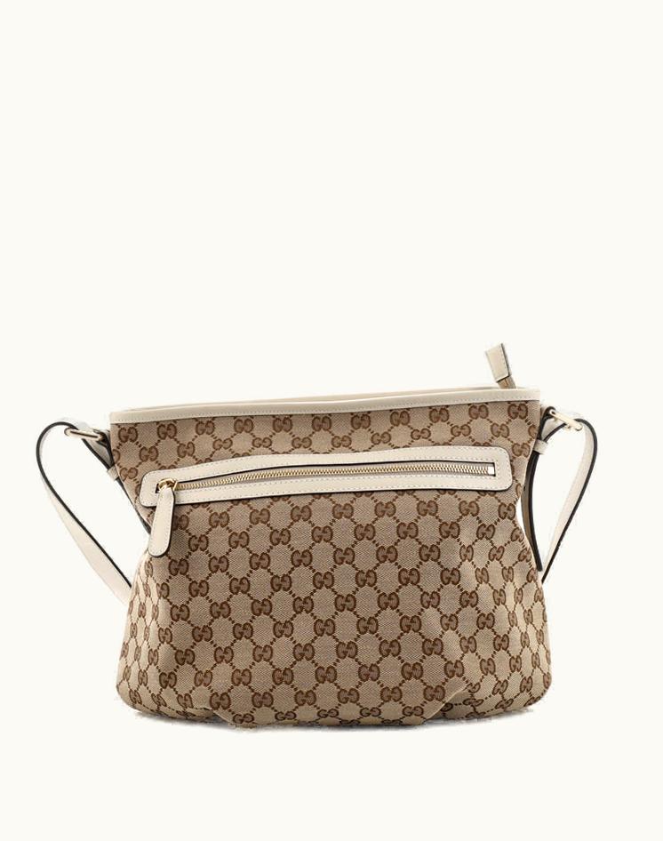 Gucci Gucci Front Zip Messenger GG Canvas Medium