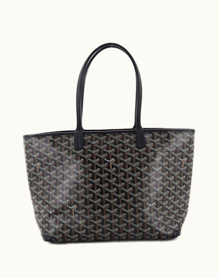 Goyard Artois Tote Coated Canvas PM Black Silver