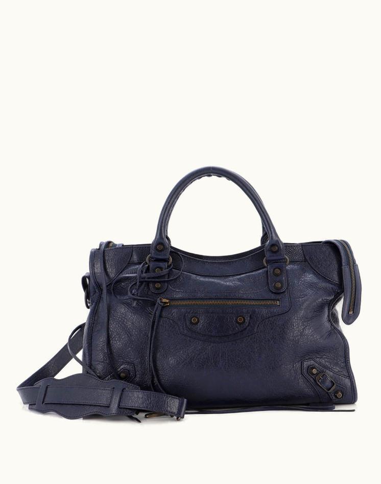 Balenciaga Balenciaga City Classic Studs Bag Leather Medium Blue