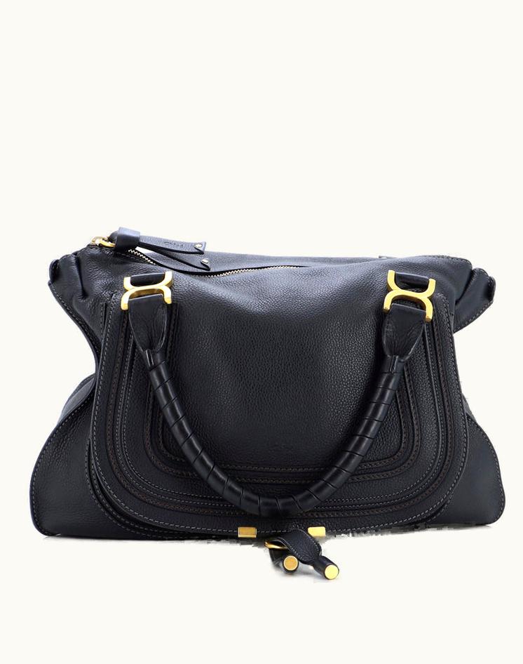 Chloe Chloe Marcie Shoulder Bag Leather Large Black