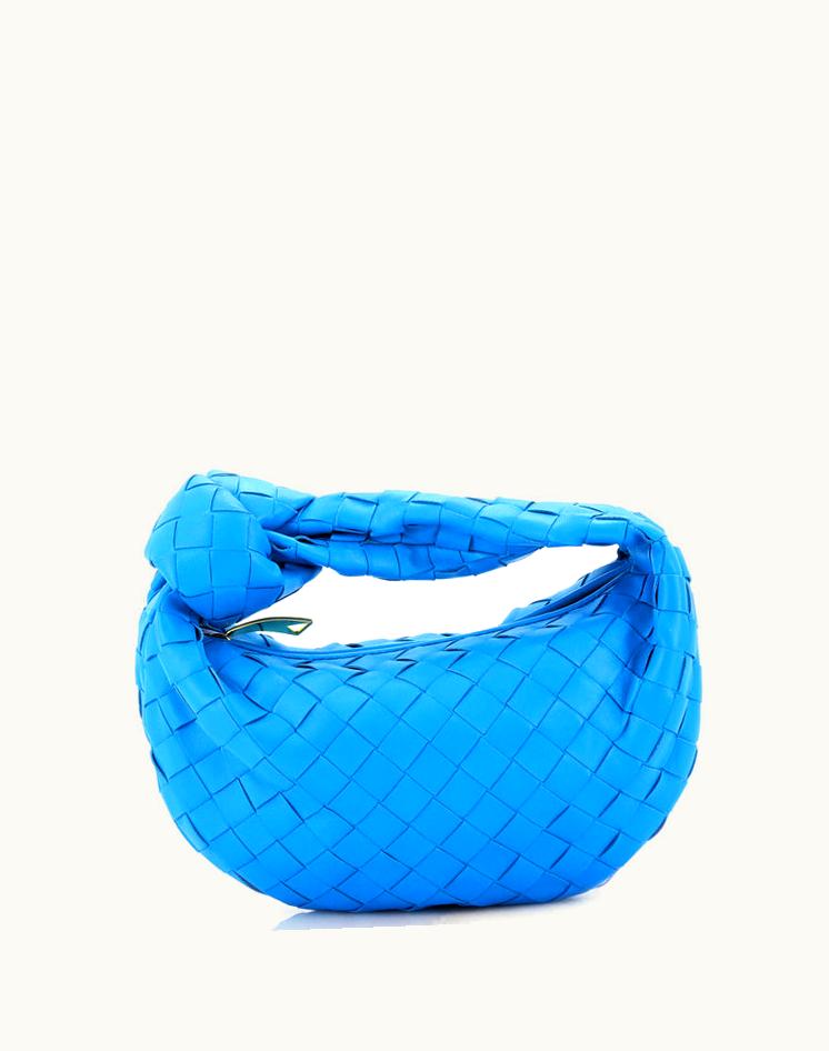 Bottega Veneta Bottega Veneta BV Jodie Hobo Intrecciato Nappa Mini Blue Gold