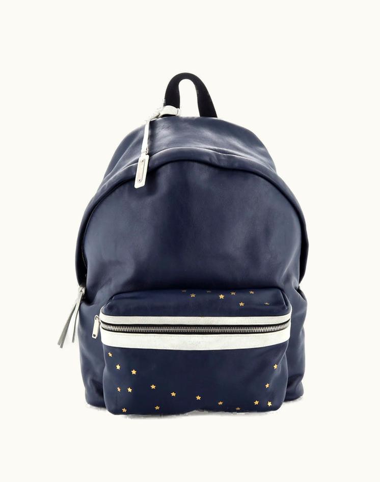 Saint Laurent Saint Laurent City Backpack Printed Leather Blue