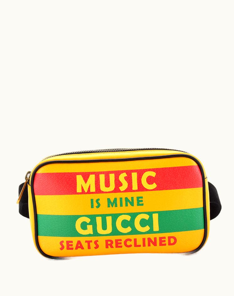 Gucci Gucci Music Is Mine 100 Belt Bag Printed Leather Large Yellow