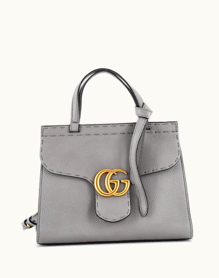 Gucci Gucci GG Marmont Top Handle Bag Leather Mini