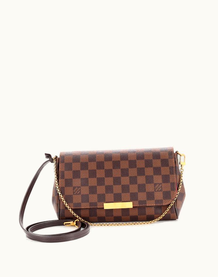 Louis Vuitton Louis Vuitton Damier MM Favorite Handbag Coated Canvas Brown/Red