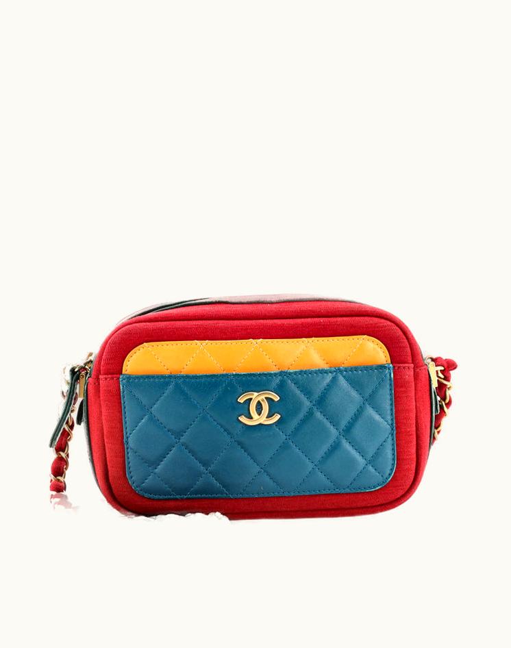 Chanel Chanel Paris-Hamburg Camera Case Quilted Lambskin With Jersey Mini
