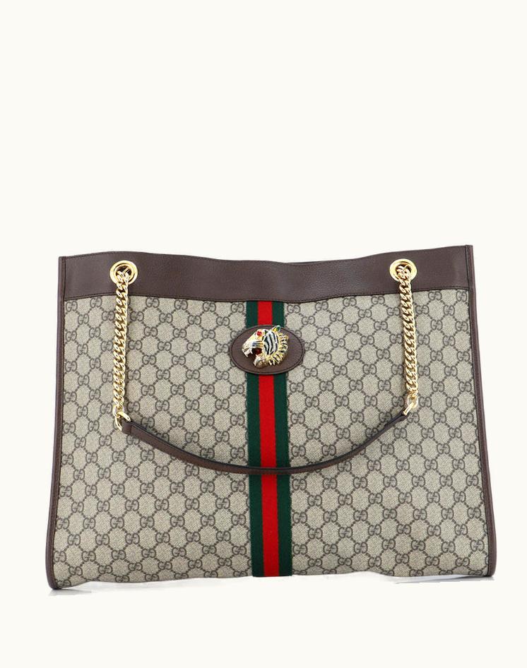 Gucci Gucci Rajah Chain Tote GG Coated Canvas Large
