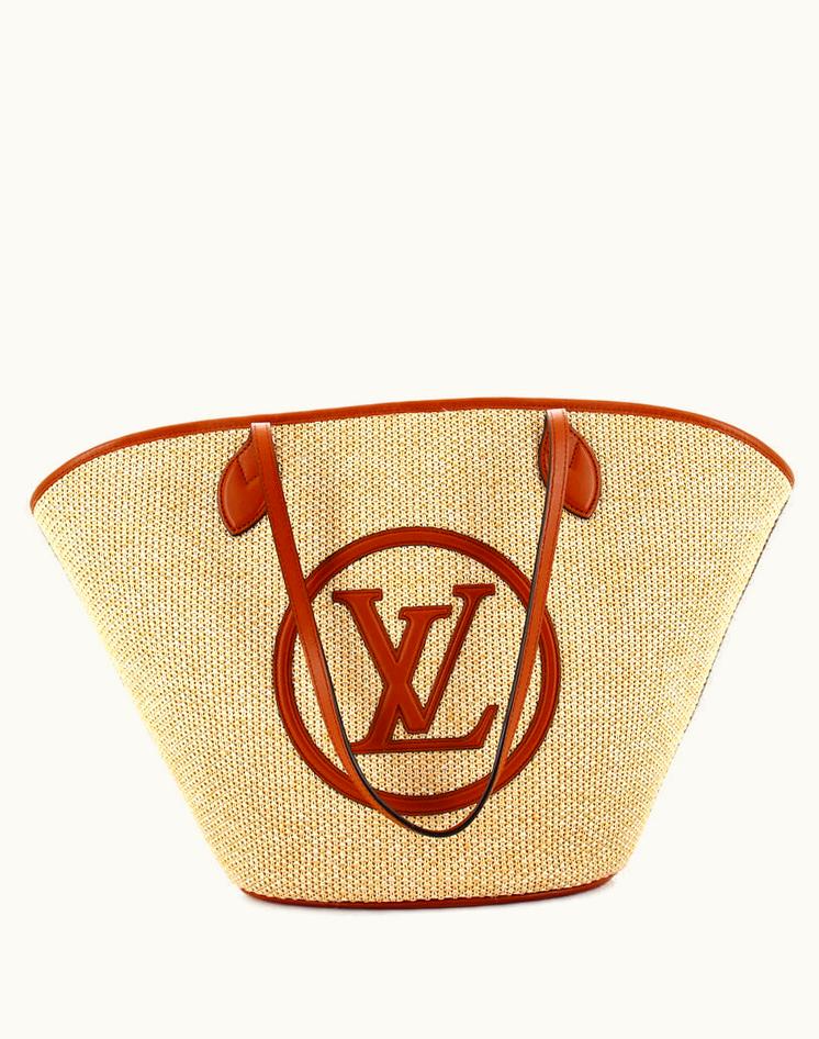 Louis Vuitton Louis Vuitton Saint Jacques NM Handbag Raffia And Leather in Brown and Neutral