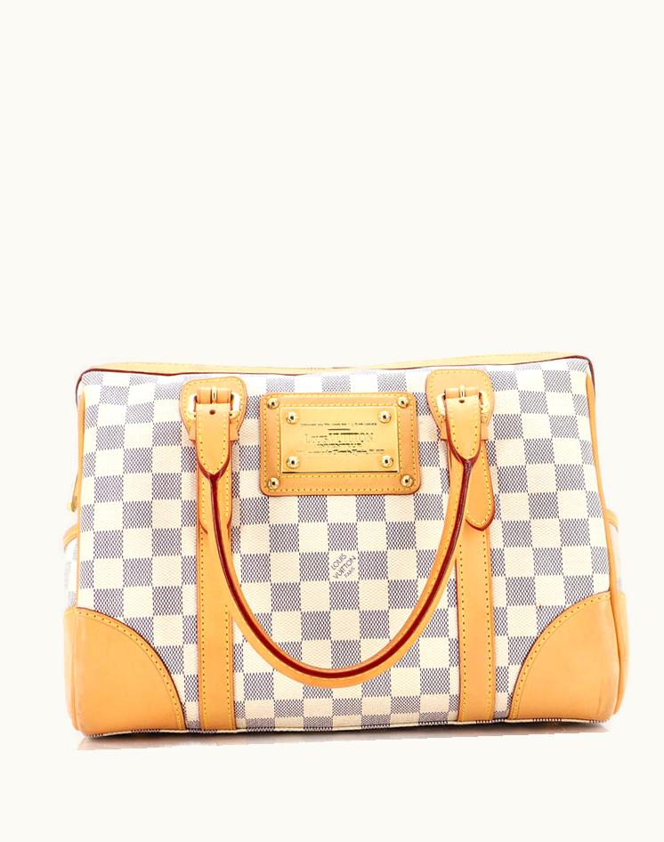 Louis Vuitton Louis Vuitton Berkeley Handbag Damier White Coated Canvas Gold