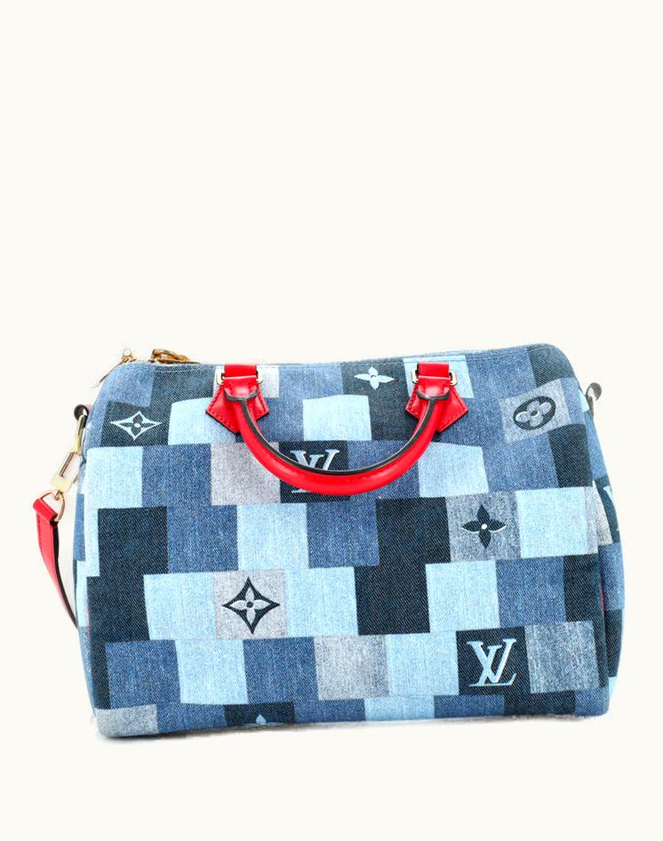 Louis Vuitton Louis Vuitton Speedy Bandouliere Bag Damier And Monogram Patchwork Denim 30
