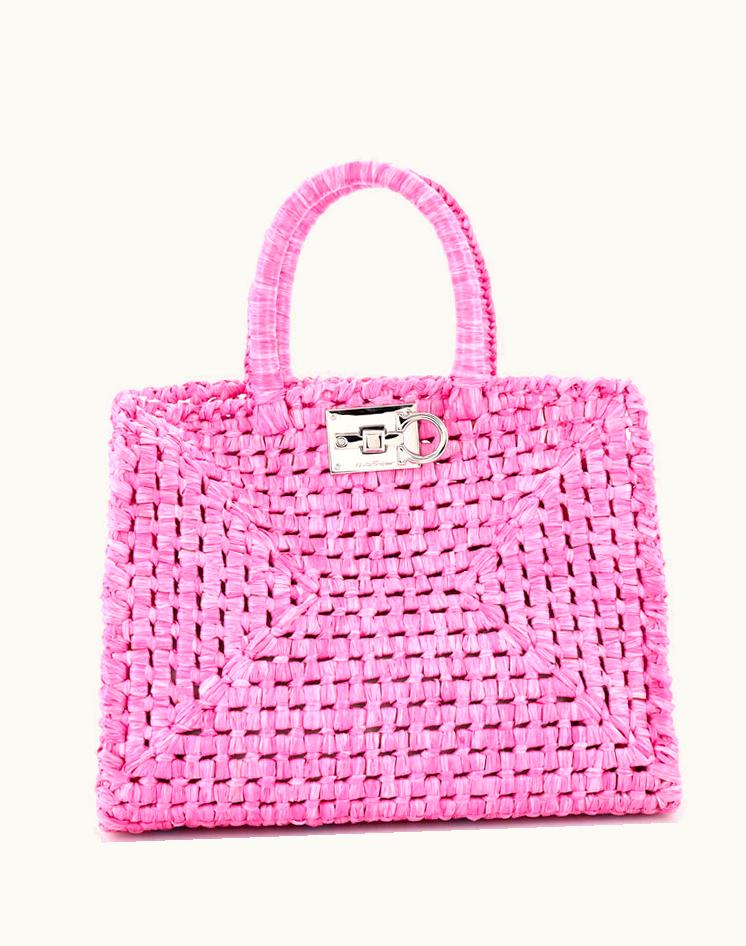 Salvatore Ferragamo Salvatore Ferragamo Studio Satchel Raffia Small