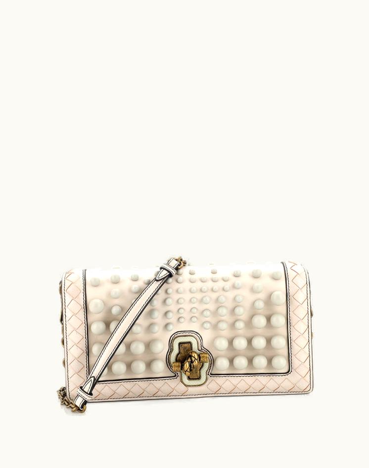 Bottega Veneta Bottega Veneta City Knot Chain Clutch Studded Leather With Intrecciato Detail