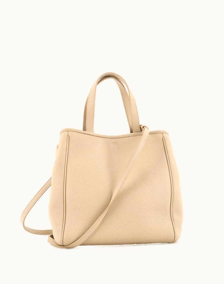 Celine Celine Folded Cabas Leather Small Shoulder Bag Neutral