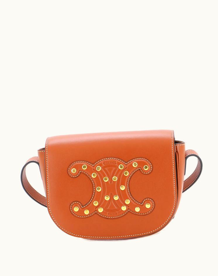 Celine Celine Cuir Triomphe Folco Bag Leather Brown