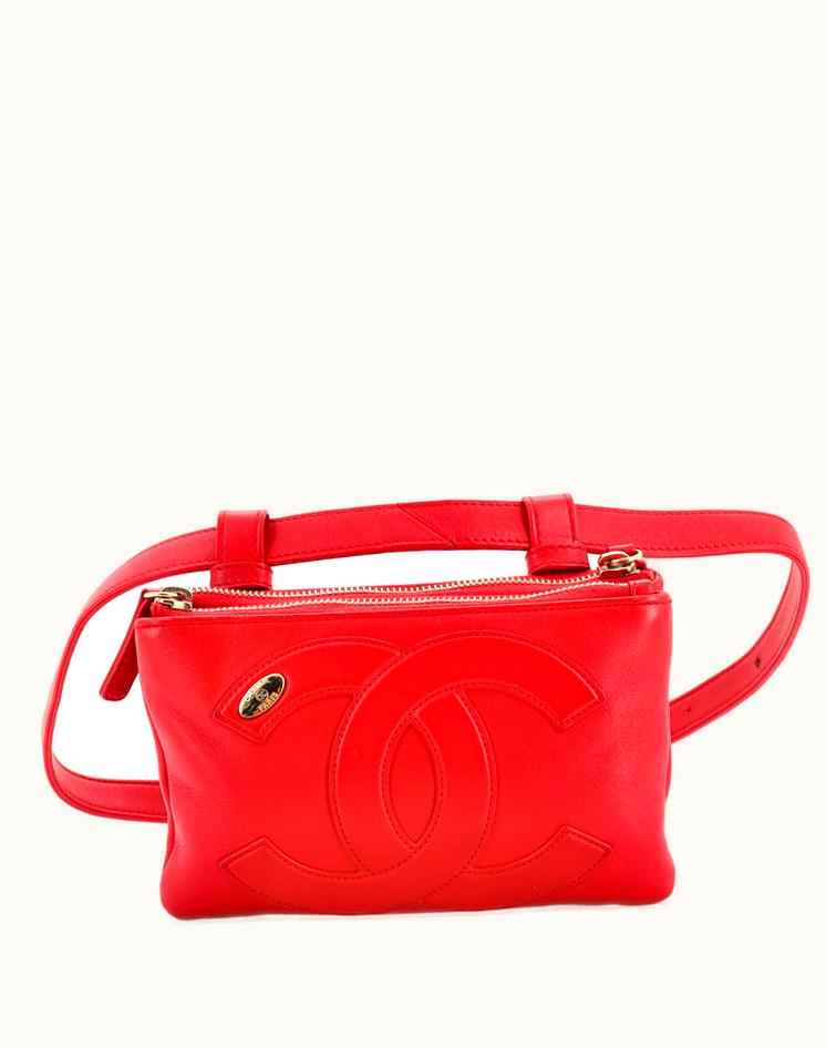 Chanel Chanel CC Mania Double Zip Belt Bag Lambskin