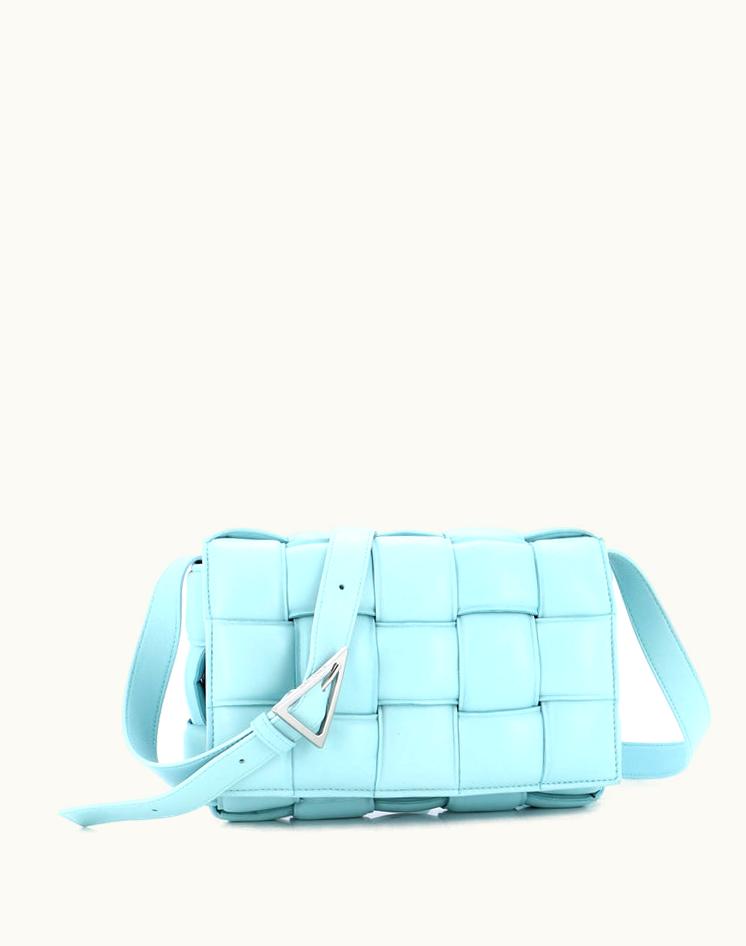 Bottega Veneta Bottega Veneta Cassette Crossbody Bag Padded Maxi Intrecciato Leather Blue Luxury Crossbody Bag