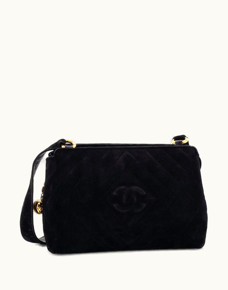 Chanel Chanel Vintage Diamond CC Crossbody Quilted Suede