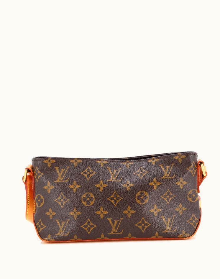Louis Vuitton Louis Vuitton Trotteur Handbag Monogram Canvas Brown Gold
