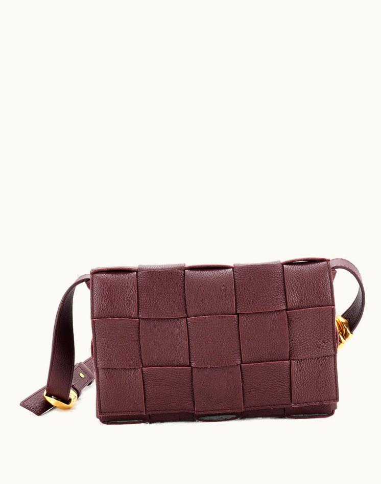 Bottega Veneta Bottega Veneta Cassette Crossbody Bag Maxi Intrecciato Grained Leather Red