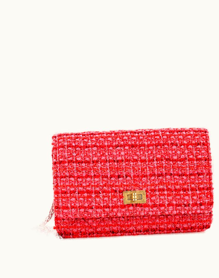 Chanel Chanel Reissue 2.55 Wallet On Chain Quilted Tweed