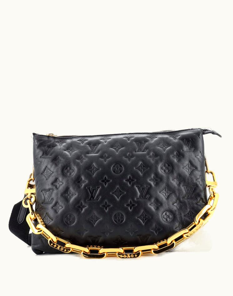 Louis Vuitton Louis Vuitton Coussin Bag Monogram Embossed Lambskin MM Leather Black