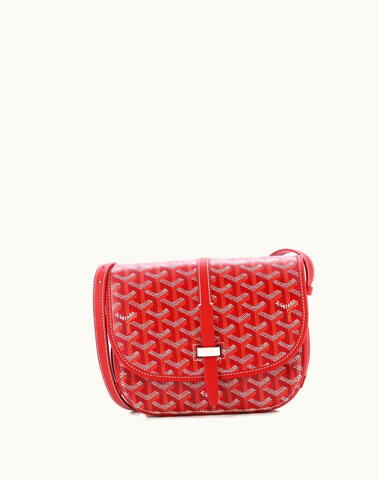 Goyard Belvedere II Messenger Bag Coated Canvas PM Red Silver