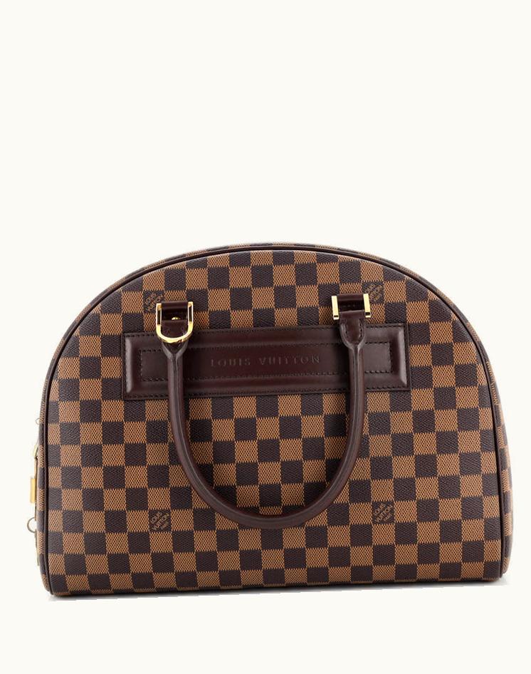 Louis Vuitton Louis Vuitton Nolita Satchel Damier Brown Leather Red Fabric Gold Hardware