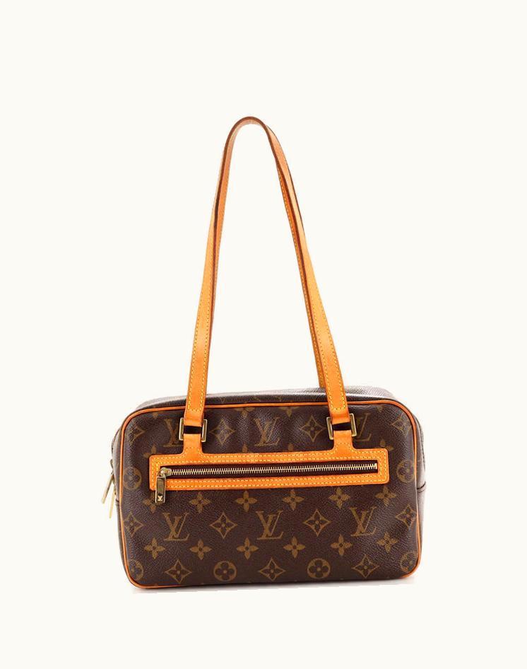 Louis Vuitton Louis Vuitton Cite Handbag Monogram Canvas MM Brown Leather Gold