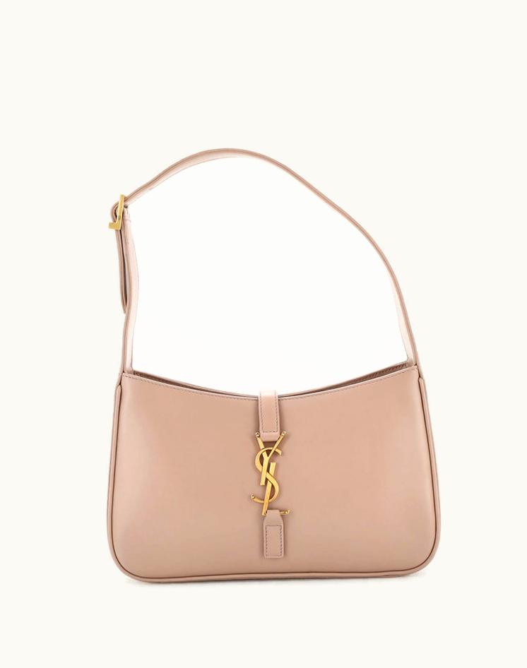 Saint Laurent Saint Laurent Le 5 A 7 Hobo Leather Small in Neutral Aged Gold