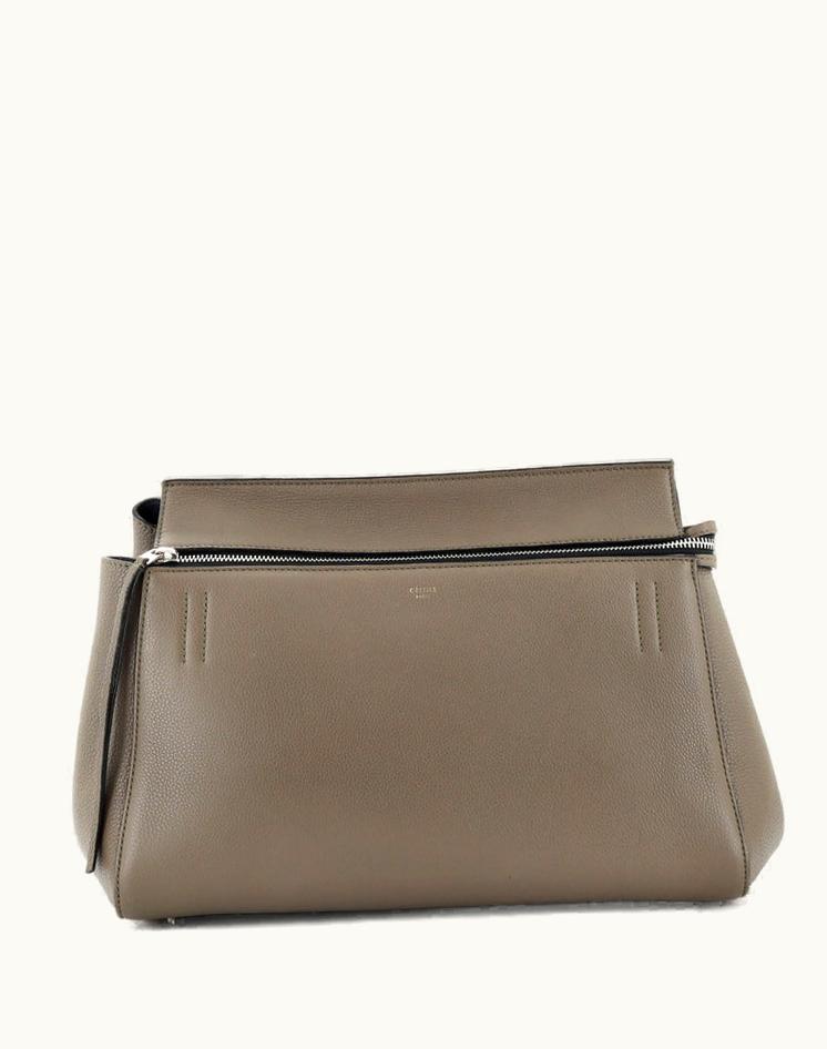 Celine Celine Edge Bag Leather Medium in Neutral Black Silver