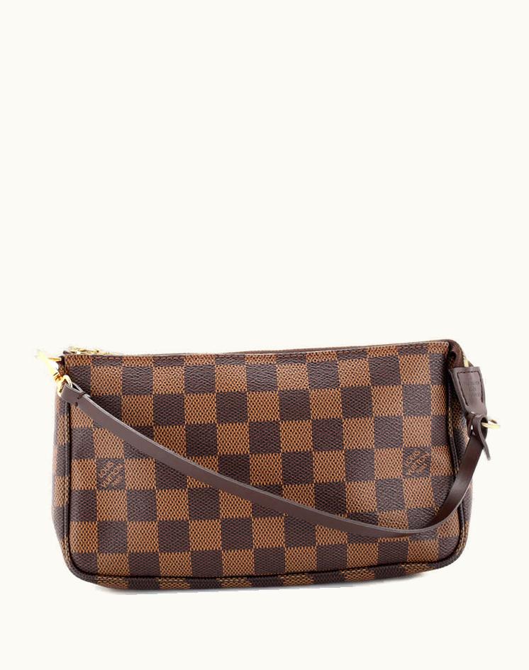 Louis Vuitton Louis Vuitton Pochette Accessoires Damier Canvas Coated Brown & Red
