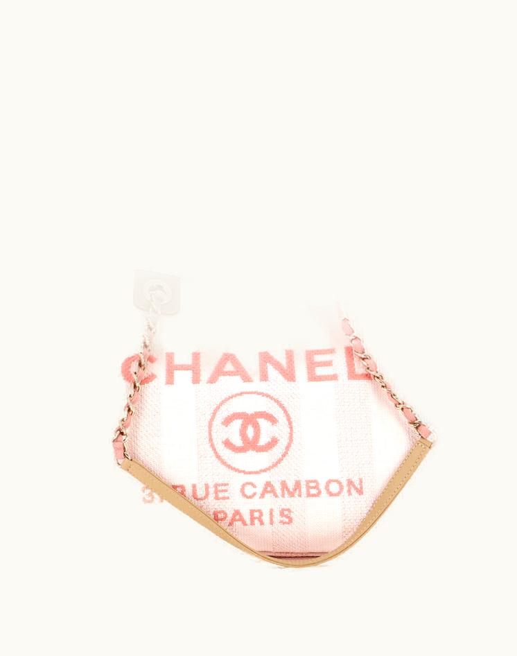 Chanel Chanel Deauville Tote Striped Raffia Small