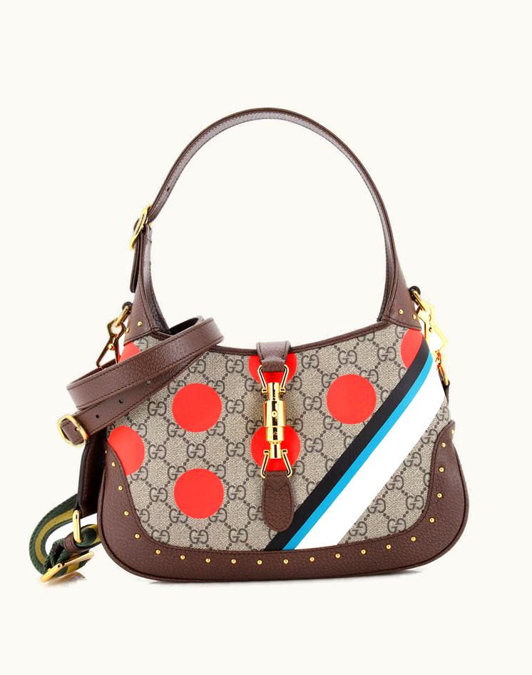 Gucci Gucci Jackie 1961 Hobo Studded Printed GG Coated Canvas Small